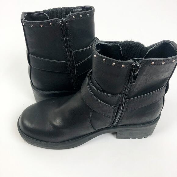 XOXO Womens Dharma Fashion Boot 5M Black Stud Buckle Strap Ankle Booties NWOB - Picture 6 of 11